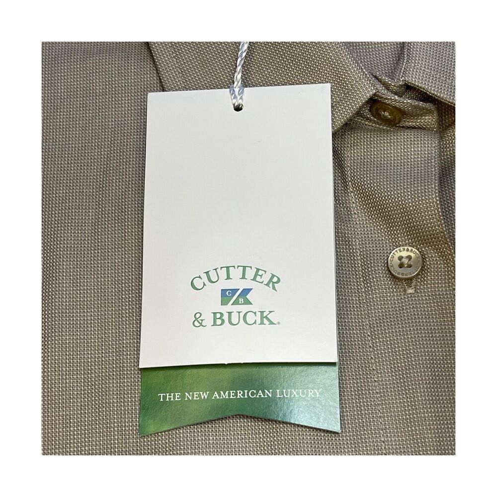 Cutter & Buck Shirt Women's XL Khaki Collared Long Sleeve Classic Fit Button-Up - Picture 3 of 9